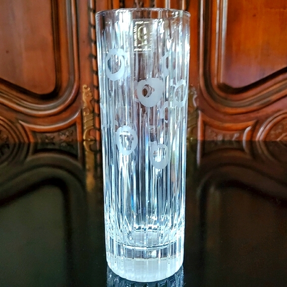 7" Crystal 24% Lead Abstract Design Rogaska Slatina Steklarska Sola Rocno Delo - Picture 11 of 11